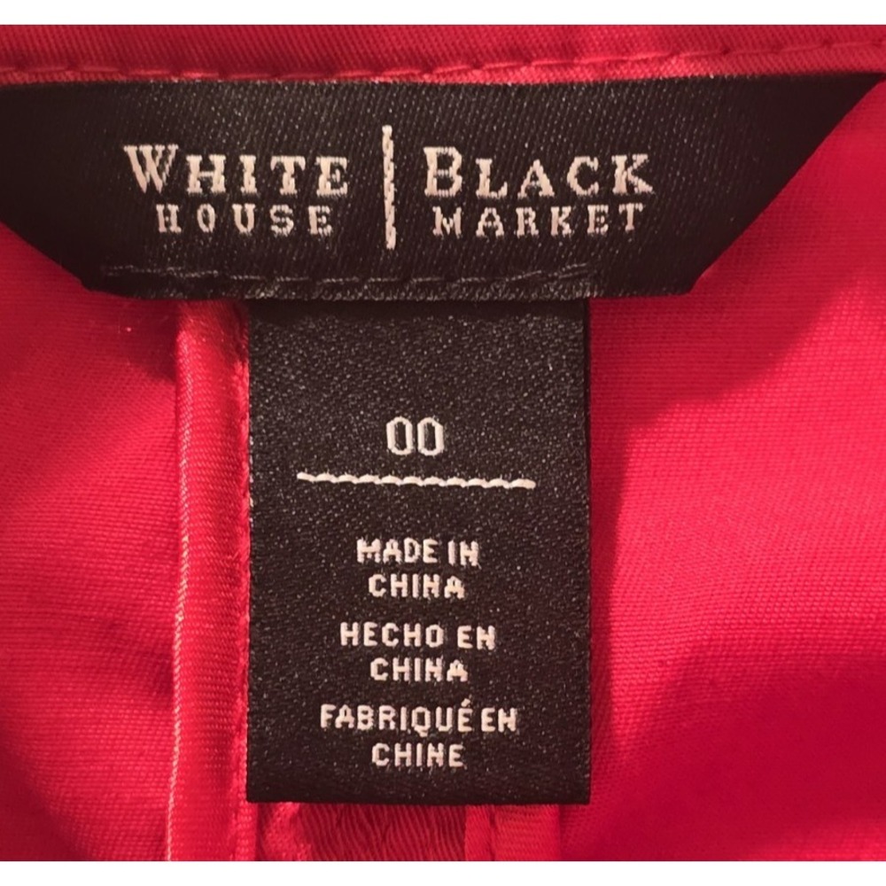 White House Black‎ Market Woman's Vibrant Red short trench style jacket Size 00 - Picture 8 of 10